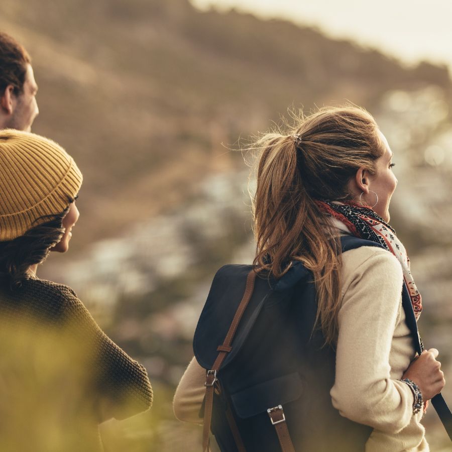 women hiking